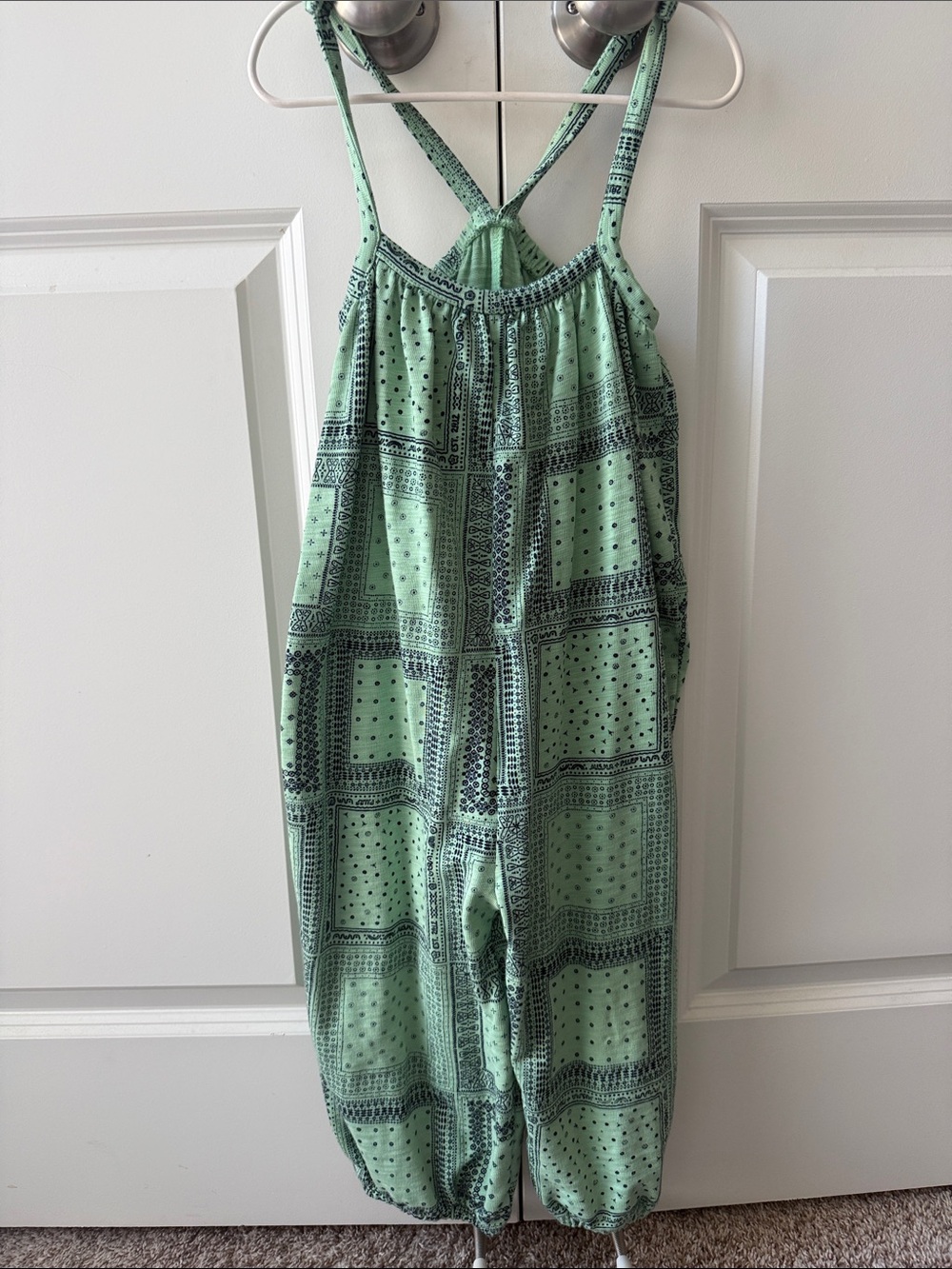 Misha & Puff Mint Green Printed Jumpsuit
